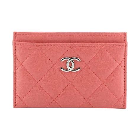 CHANEL Lambskin Quilted Card Holder Turquoise